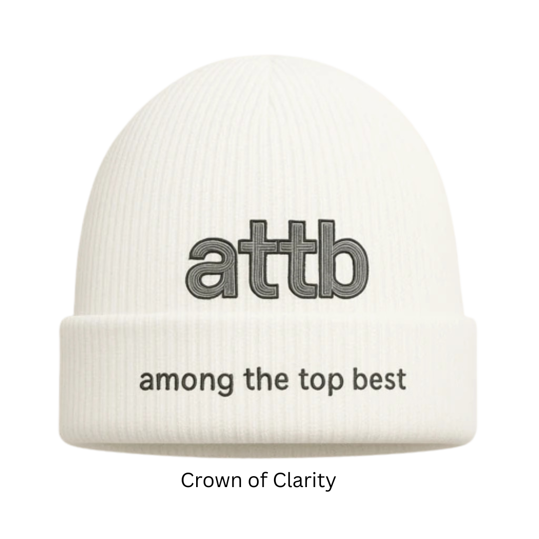 ATTB × Johnny Kaikllo “Crown of Clarity” Beanie – White/Black – Unisex