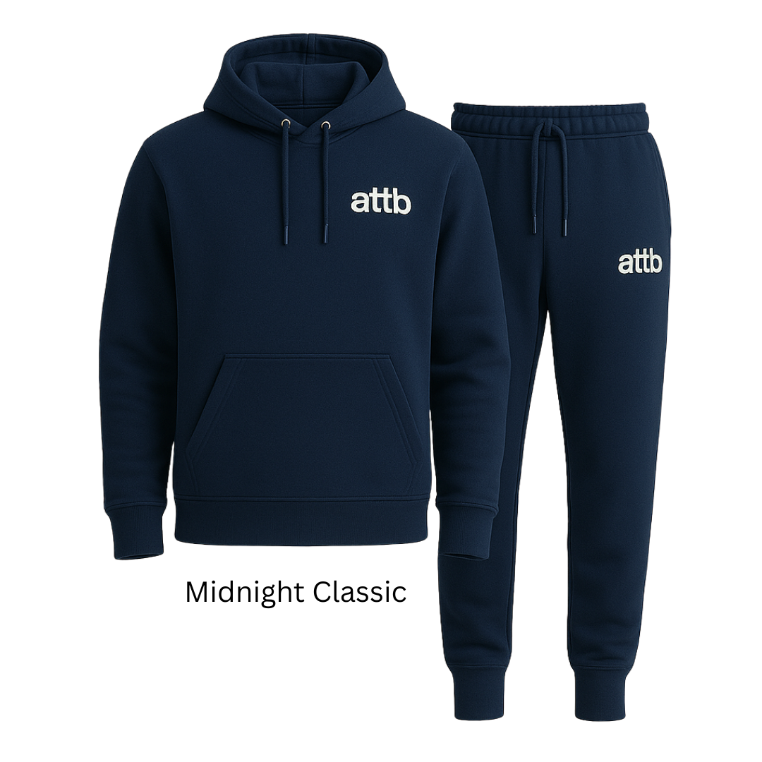 ATTB × Johnny Kaikllo “Midnight Classic” Tracksuit – Navy/White – Unisex