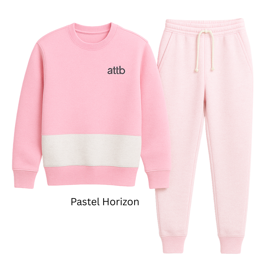 ATTB × Johnny Kaikllo “Pastel Horizon” Tracksuit – Pink/Off-White – Unisex