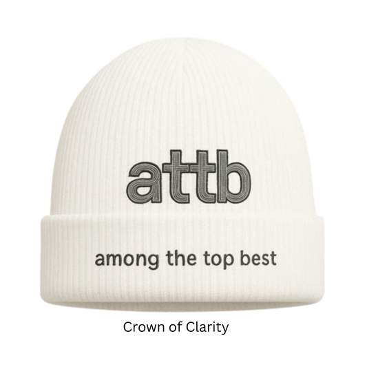 ATTB × Johnny Kaikllo “Crown of Clarity” Beanie – White/Black – Unisex
