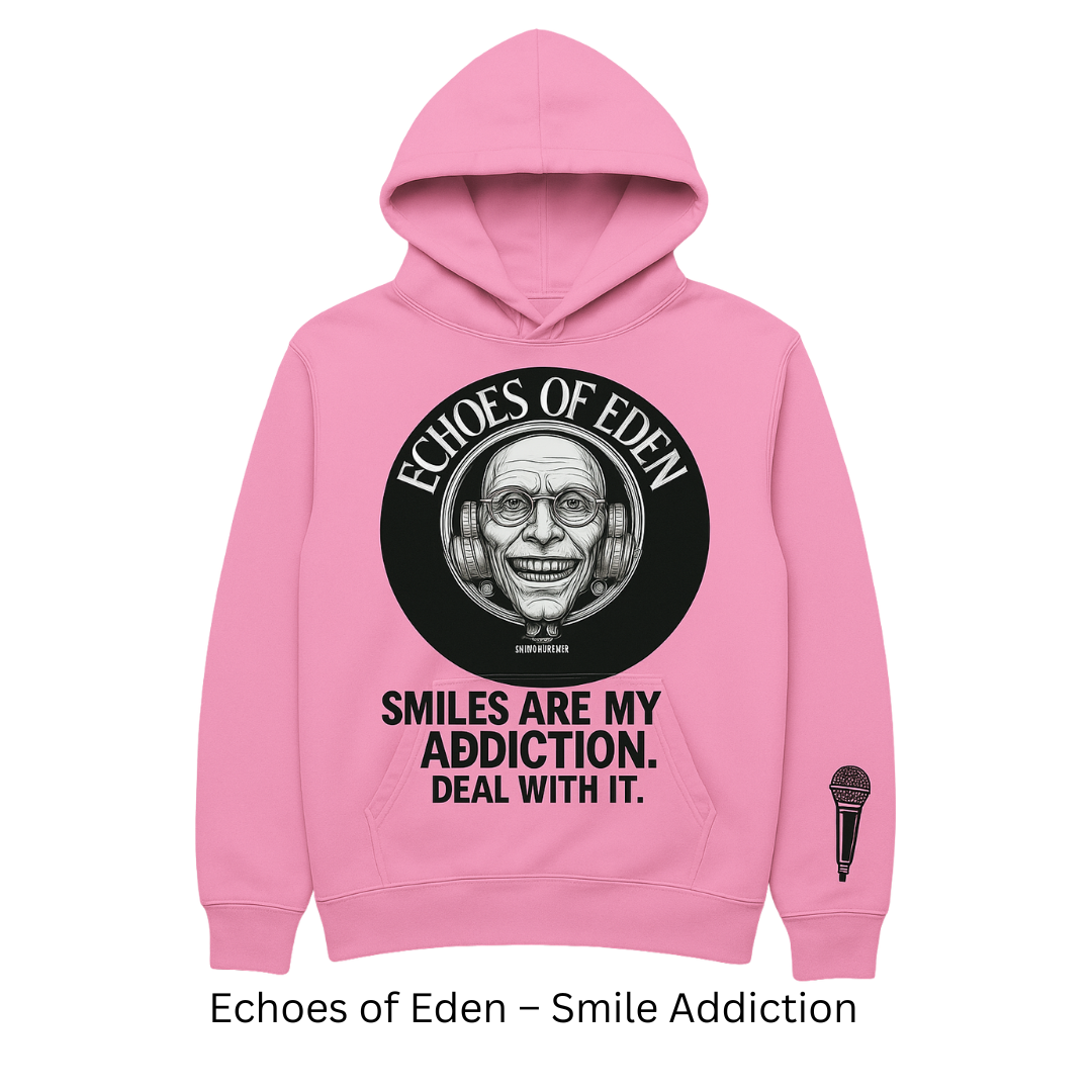 ATTB × Johnny Kaikllo “Echoes of Eden – Smile Addiction” Hoodie – Pink/Black – Unisex
