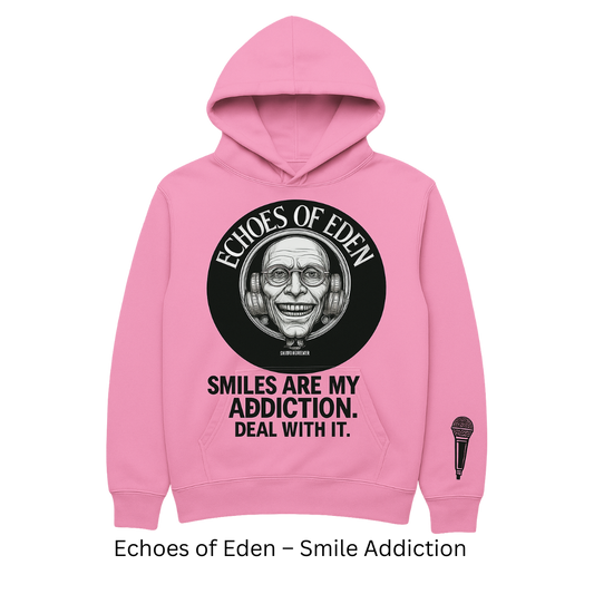 ATTB × Johnny Kaikllo “Echoes of Eden – Smile Addiction” Hoodie – Pink/Black – Unisex