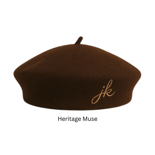 ATTB × Johnny Kaikllo “Heritage Muse” Beret – Espresso Brown/Gold – Unisex Wool‑Blend