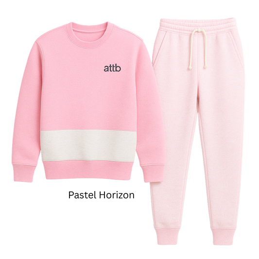 ATTB × Johnny Kaikllo “Pastel Horizon” Tracksuit – Pink/Off-White – Unisex