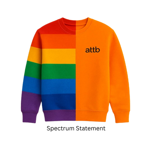 ATTB × Johnny Kaikllo “Spectrum Statement” Sweatshirt – Rainbow/Orange – Unisex