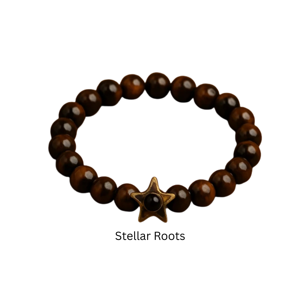 ATTB × Johnny Kaikllo “Stellar Roots” Bracelet – Dark Brown/Gold – Unisex